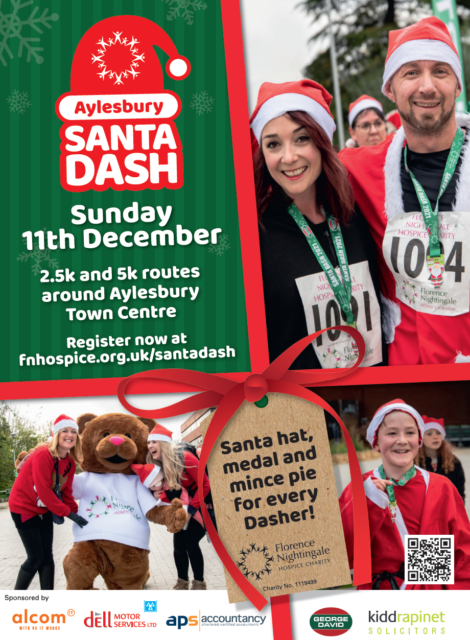 Aylesbury Santa Dash 11th Dec – supported by Kidd Rapinet